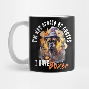 Boxer Dog Ghost Guardian Vintage Halloween Funny Mug